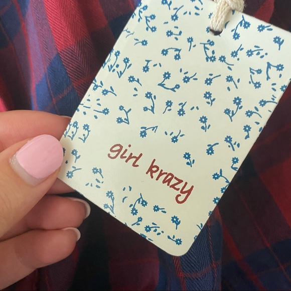 girl crazy || plaid drawstring shirt dress - Picture 8 of 9